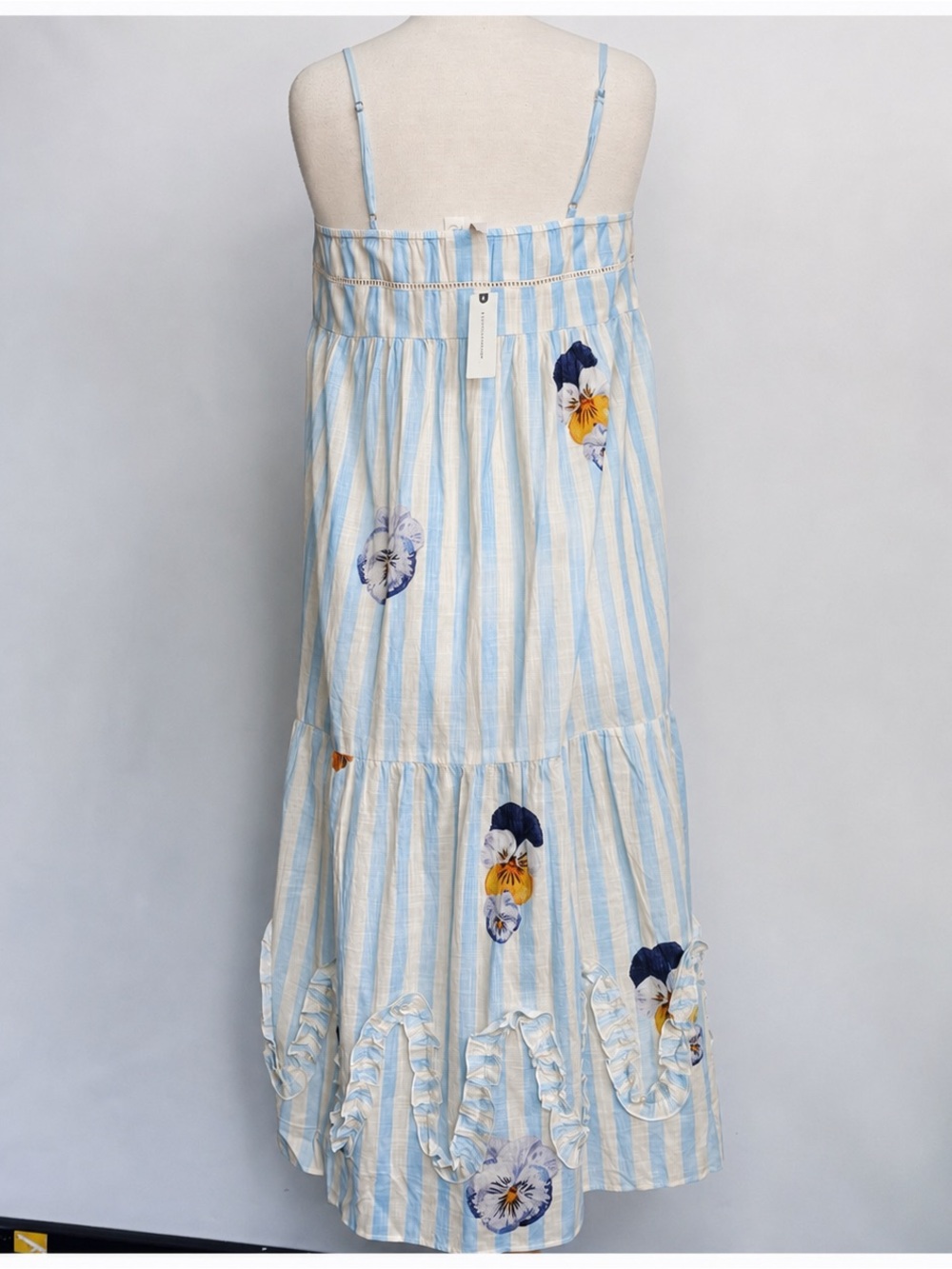NWT Anthro Nay Bellamy x LyreBird  Artist Pansies Vintage Midi Night Sleep Dress - Picture 10 of 15